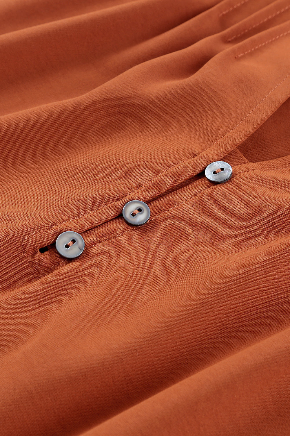Women's Button-Front V Neck Ruffle-Trimmed Pleat-Detail Blouse