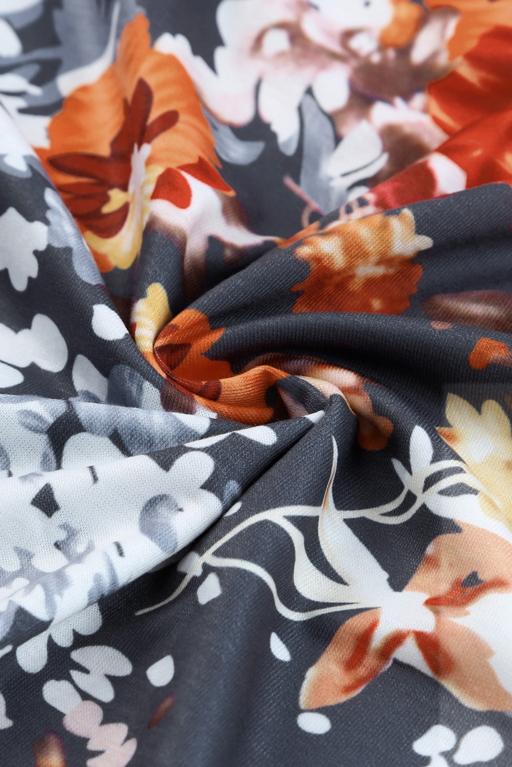 Women's Top with Flutter Sleeve Plus Vintage Floral-Print