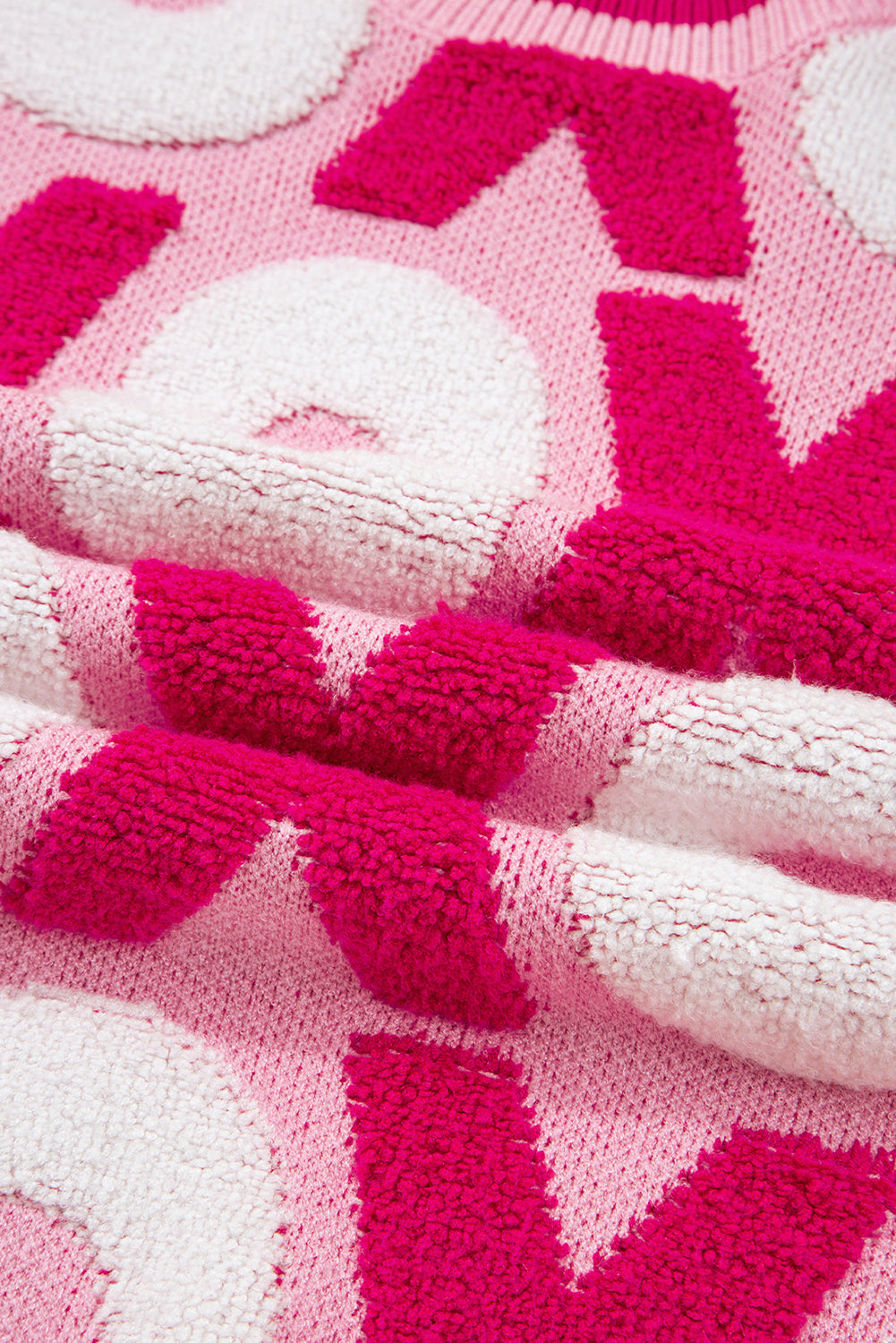 Pattern Drop-Shoulder XOXO Drop-Shoulder Crewneck Valentines Knit Top