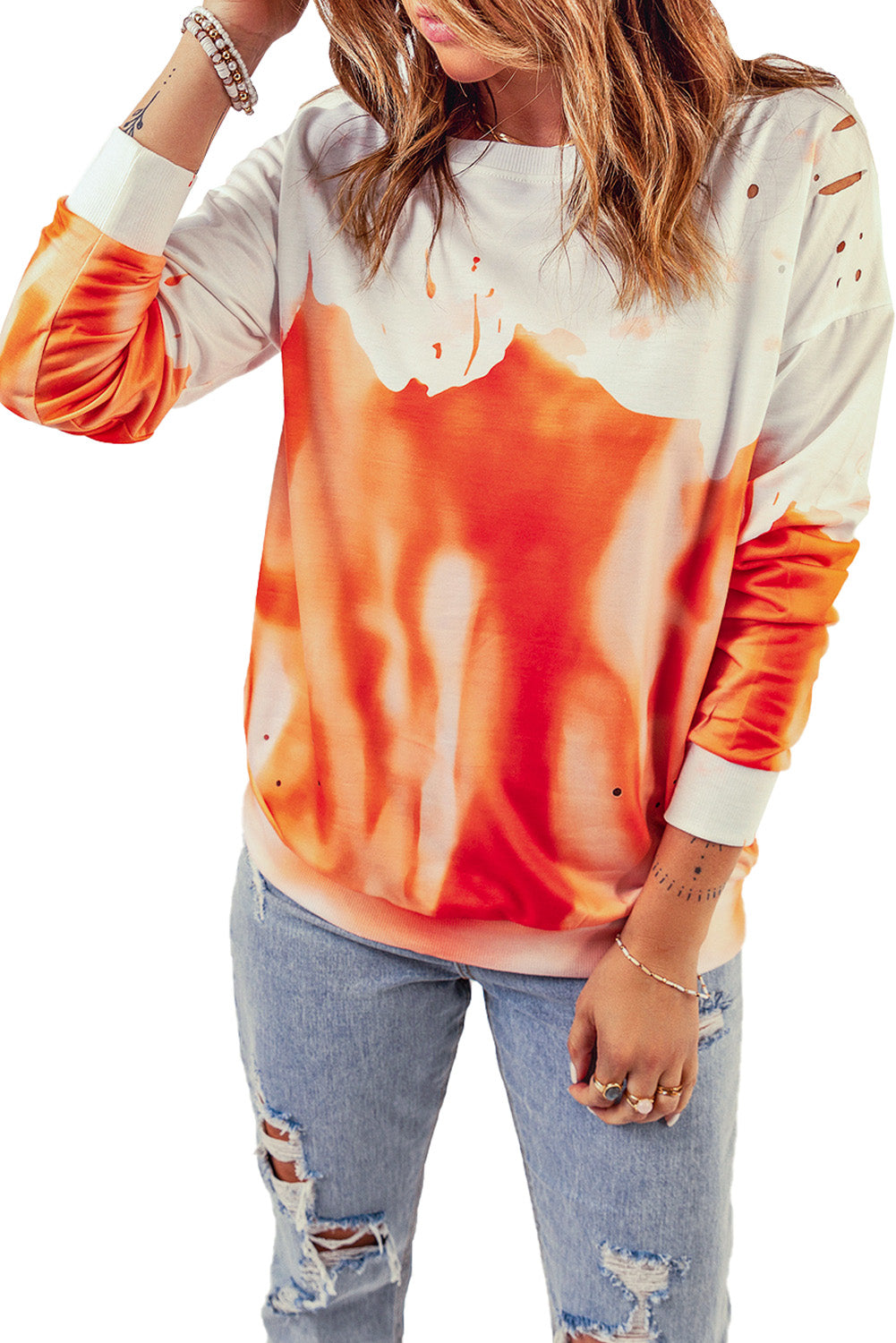 Sweat-shirt oversize à imprimé tie-dye