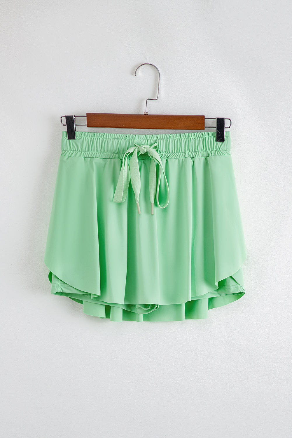 Light Elastic Green Drawcord Waistband Lined Tennis Skorts
