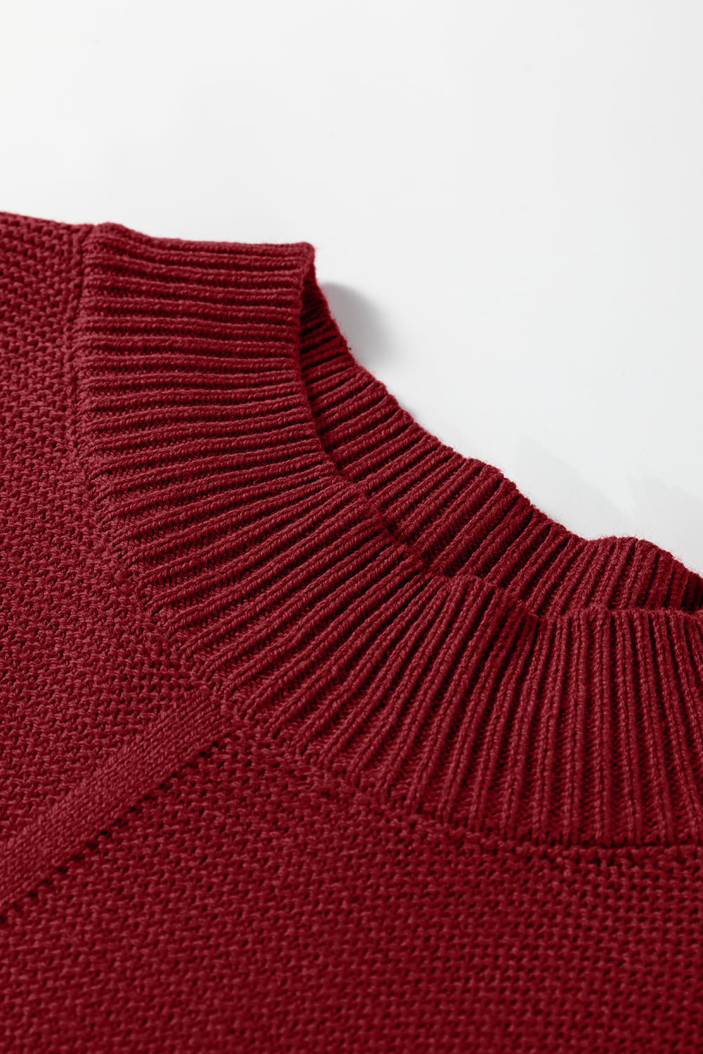 Seam Solid Front Drop-Shoulder Loose Knit Top Style