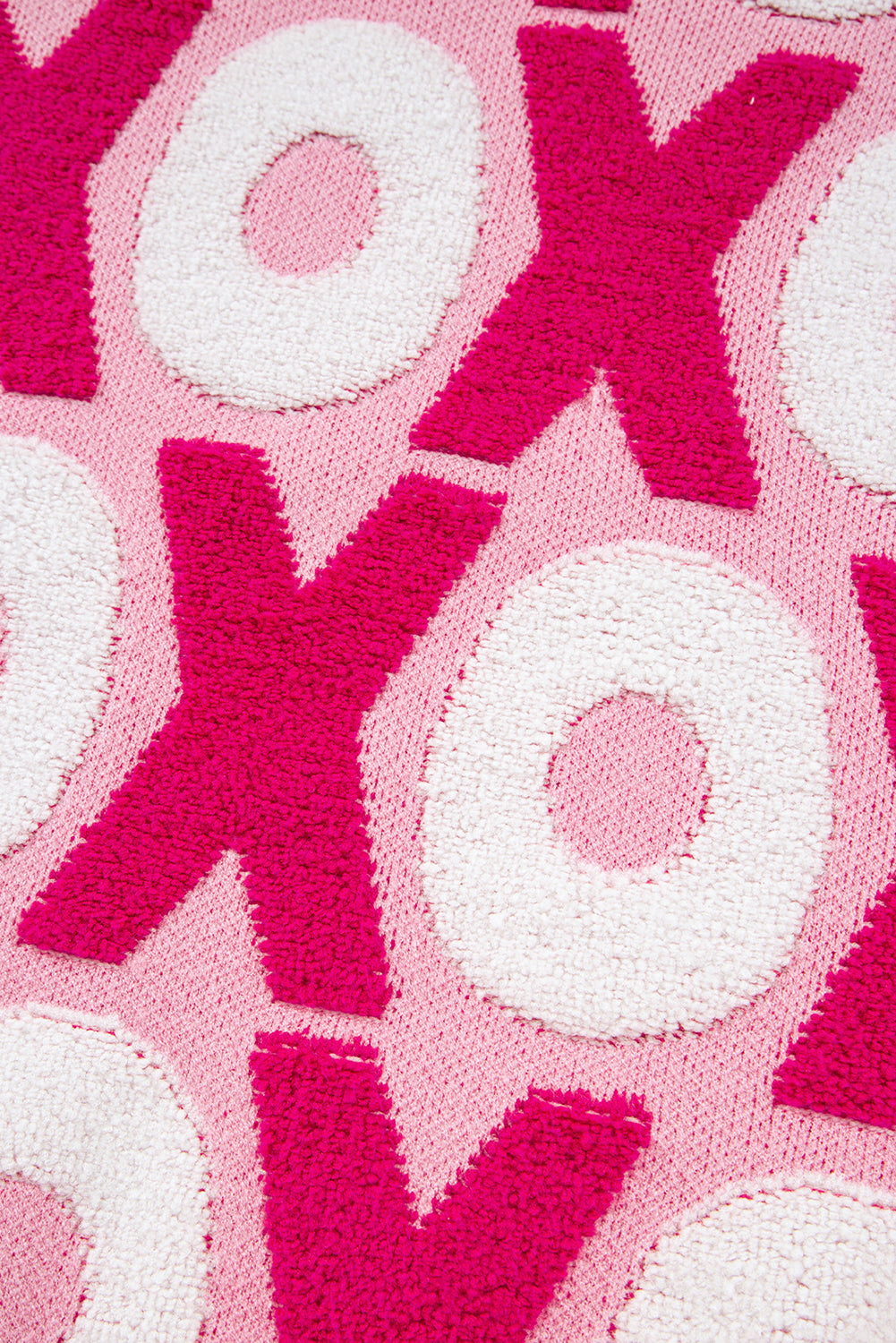 Pattern Drop-Shoulder XOXO Drop-Shoulder Crewneck Valentines Knit Top