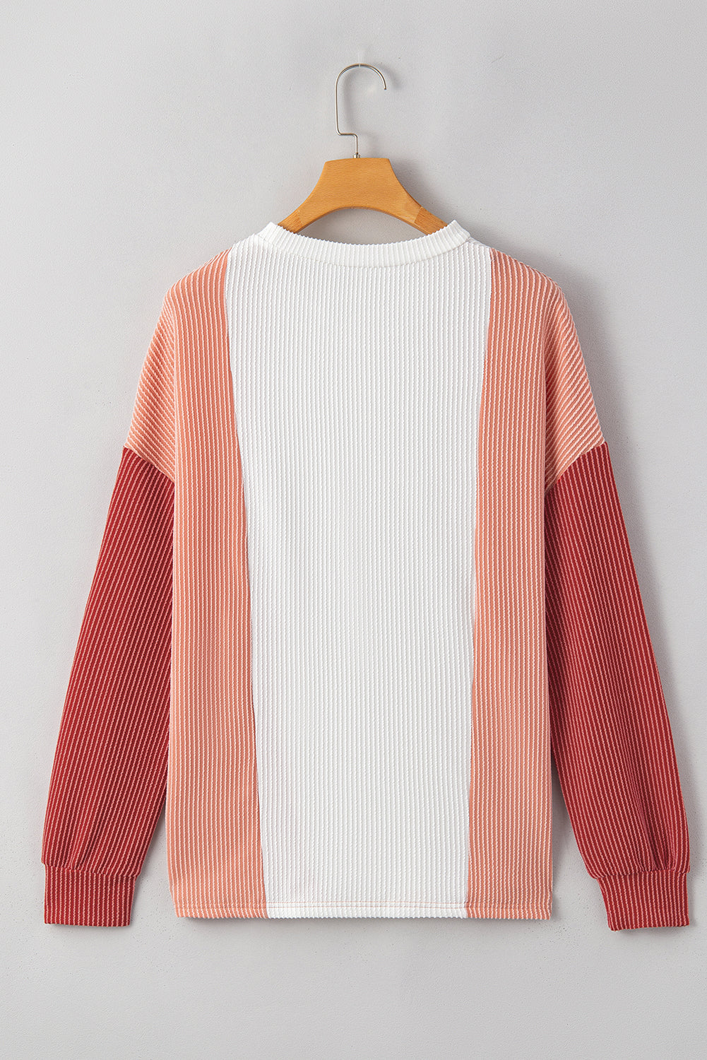 Colorblock Corded Long-Sleeved Top Style