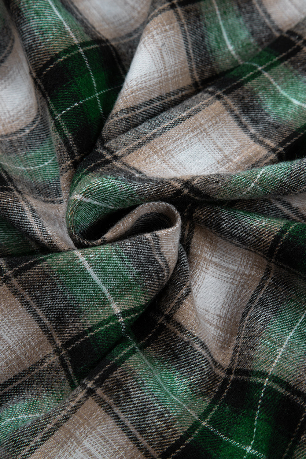 Plaid-Patterned Pattern Button-Front Hooded Shacket