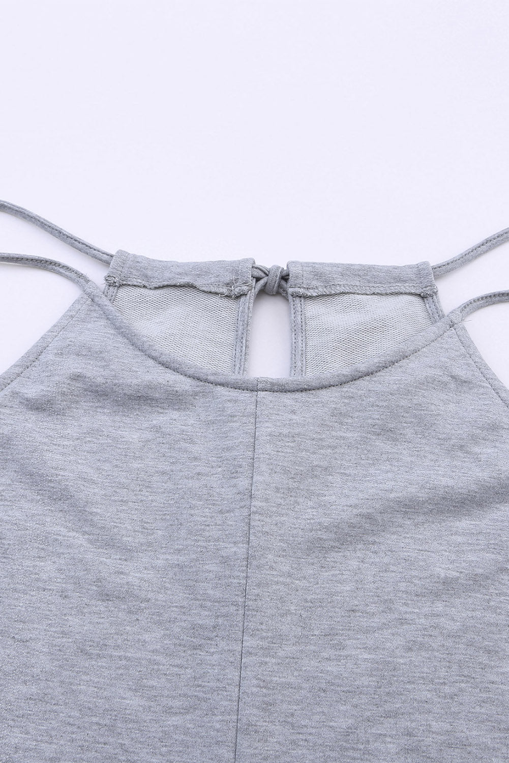 Women's Leg Jumpsuit Featuring Spaghetti Strap Wide Patch Pockets