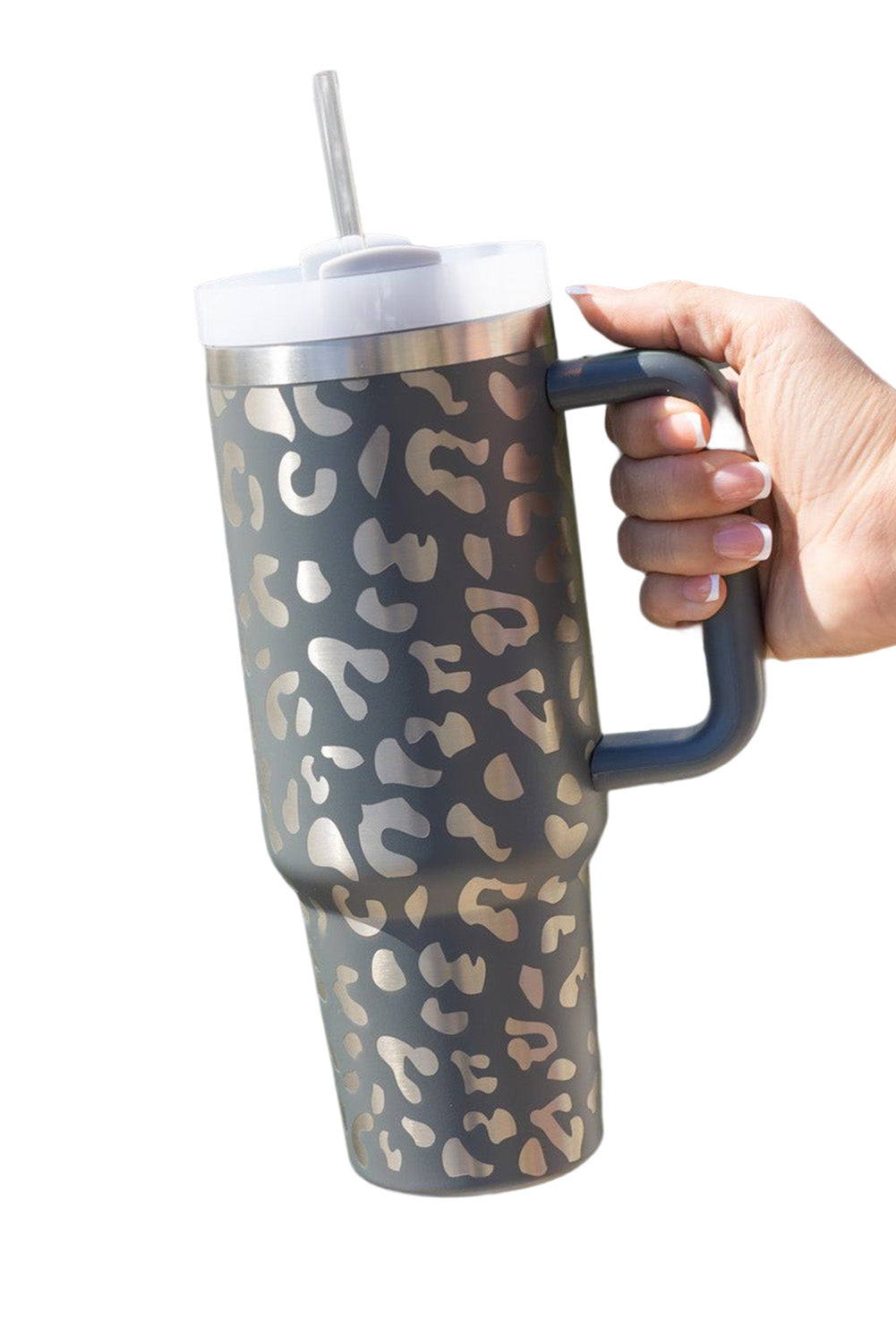 Stainless Leopard-Print 40OZ Steel Portable Cup with Handle