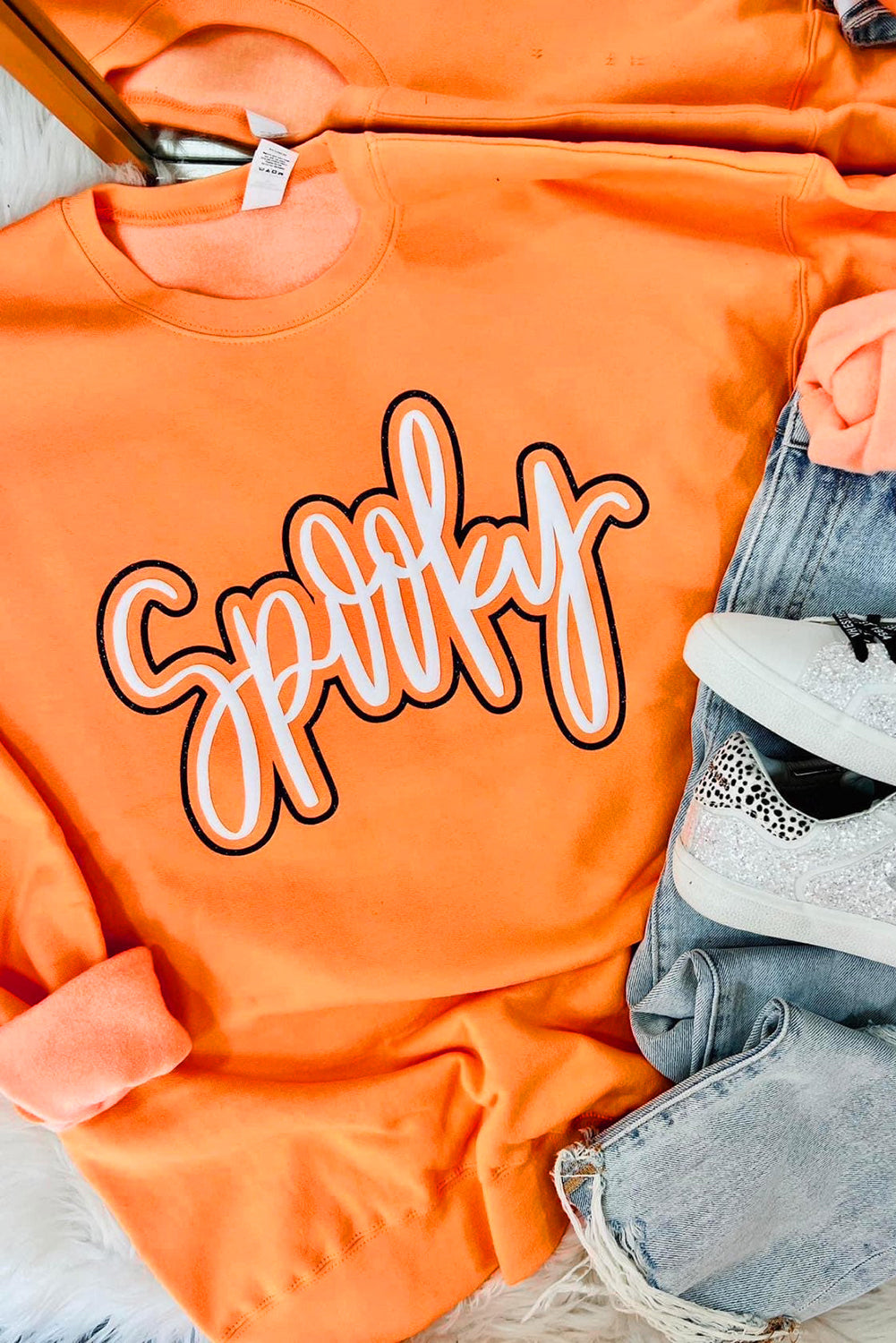 Spooky Graphic Halloween Crew-Neck Holiday Sweatshirt
