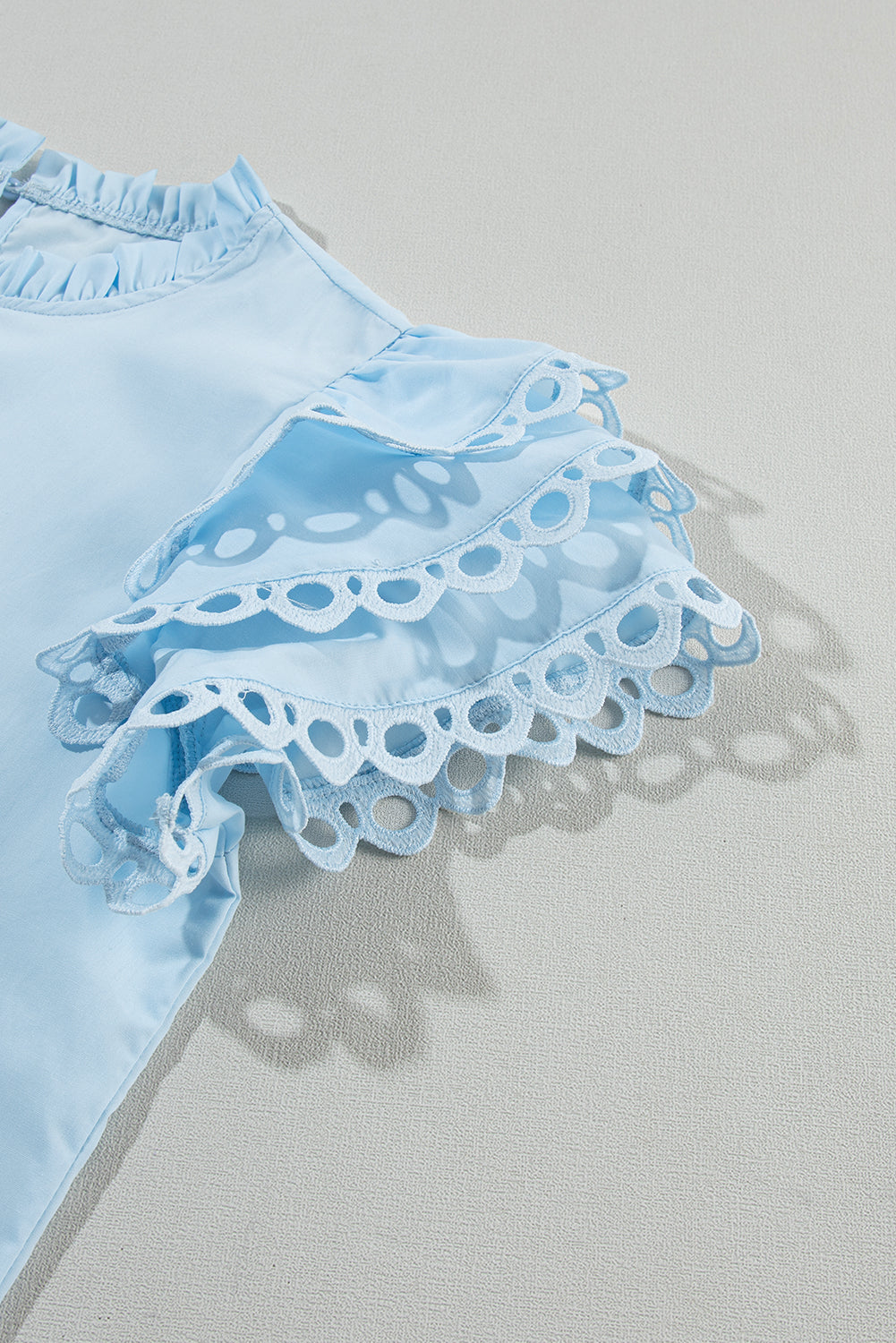 Blouse for Women Cap Sleeve Filled Neck