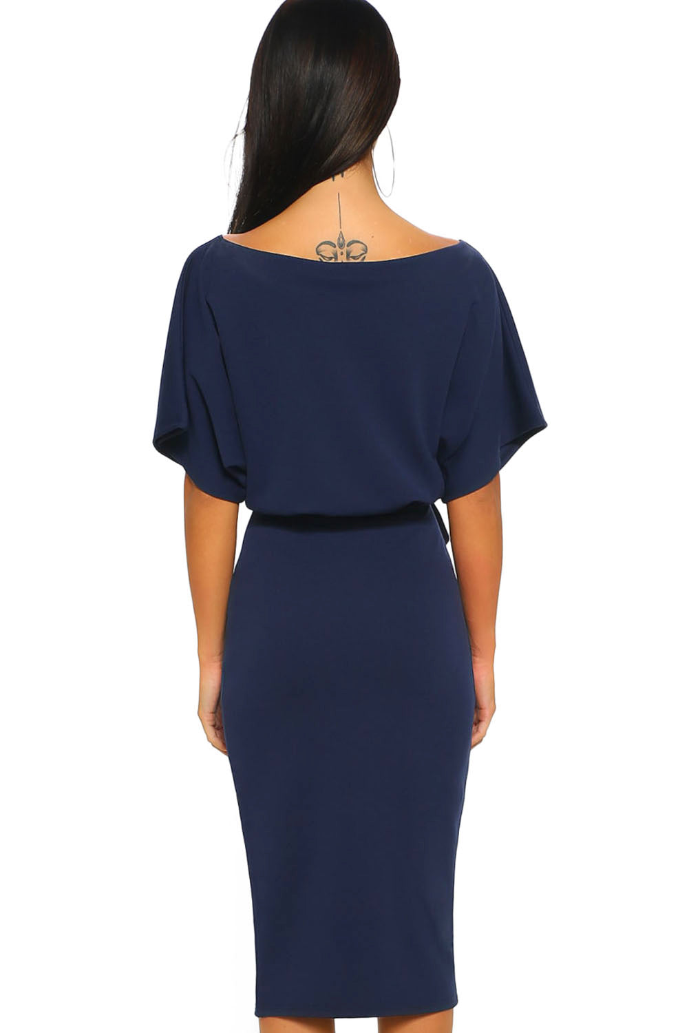Belted Wrap Front Midi Dress