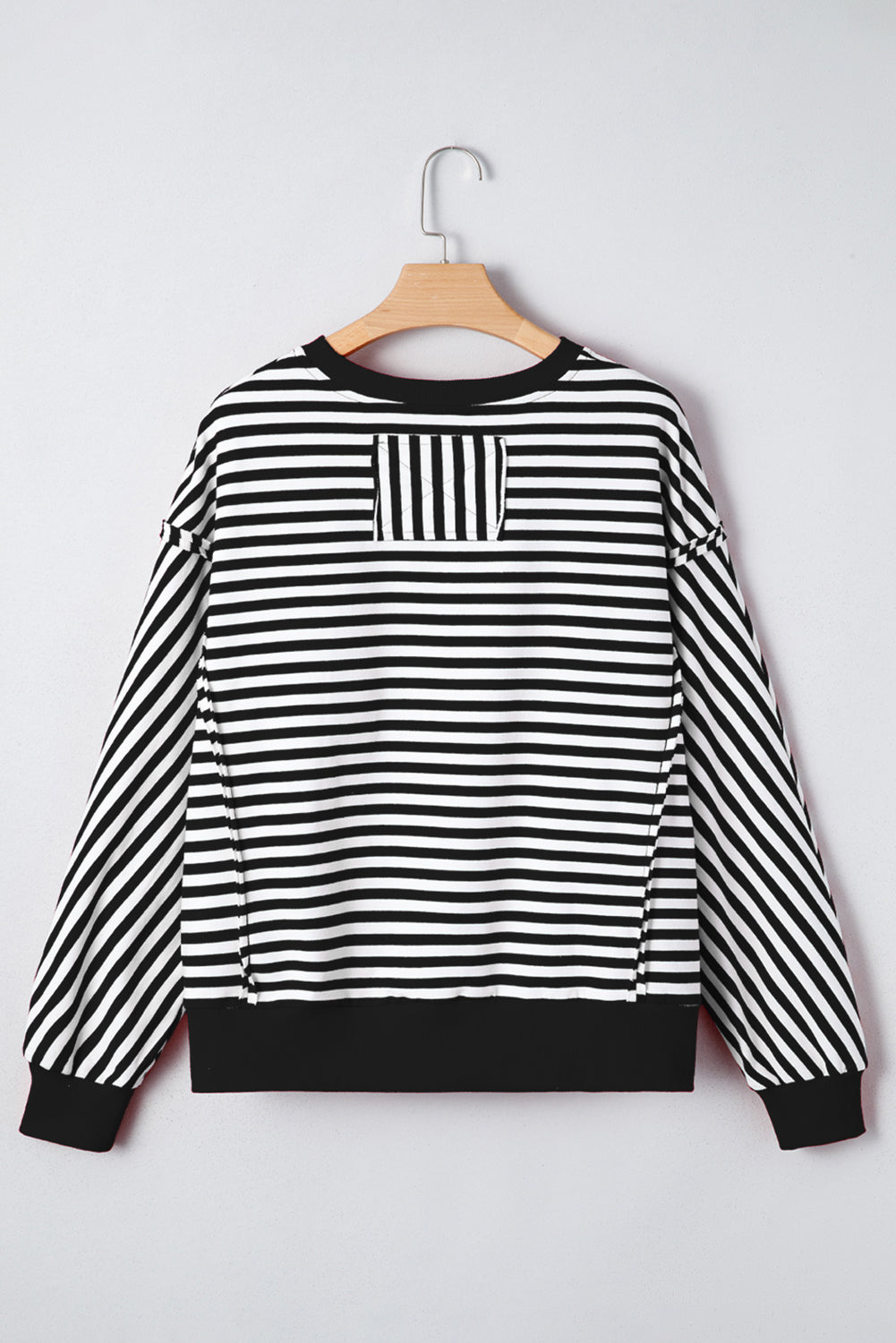 Drop-Shoulder Exposed Seam Everyday Pullover Top
