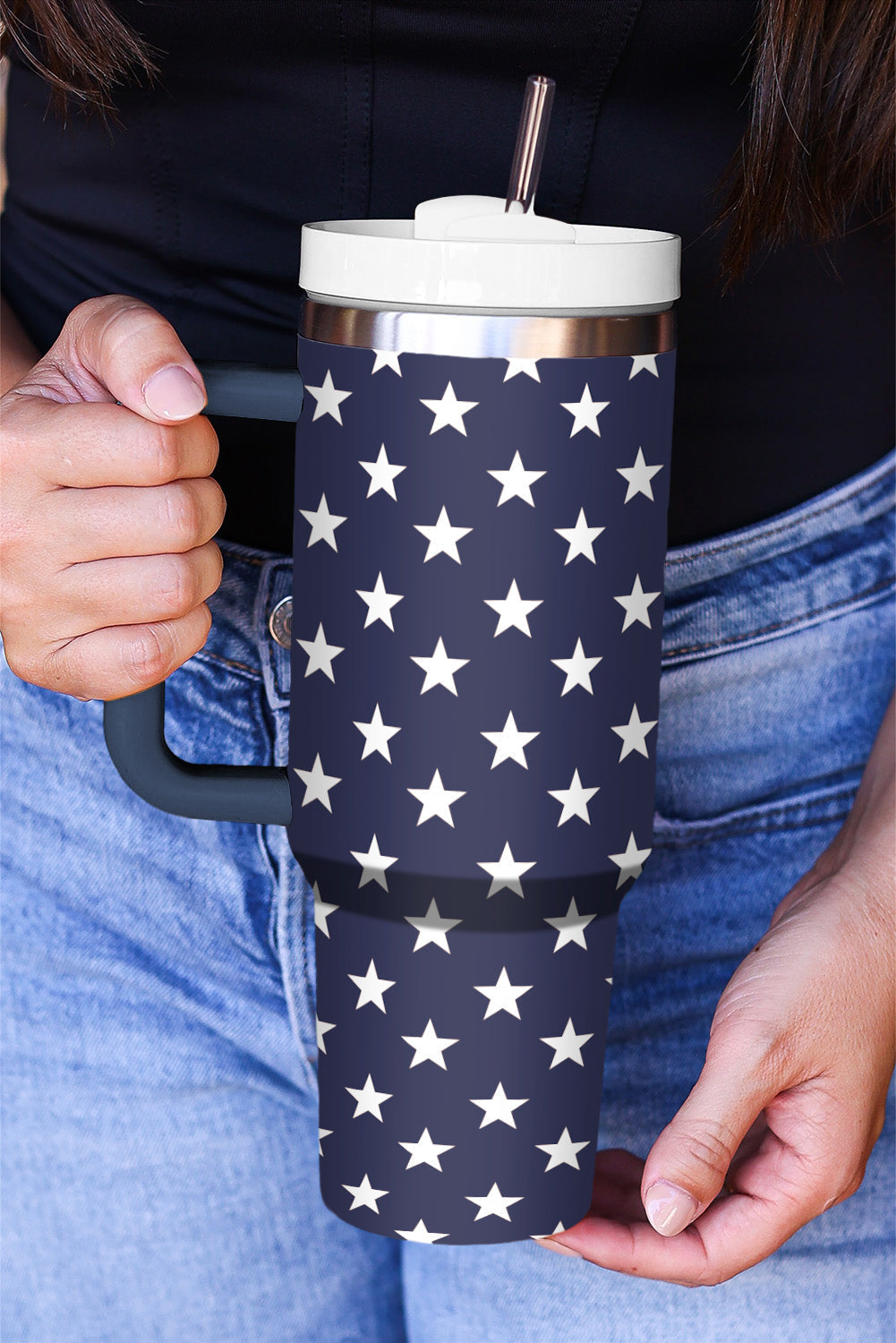 Printed Thermos Star Thermos Cup with Handle 40oz
