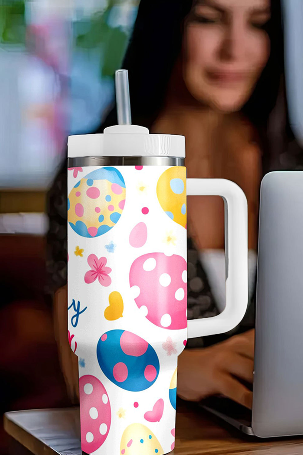 Happy Eggs Easter Bunny Printed Thermal Tumbler