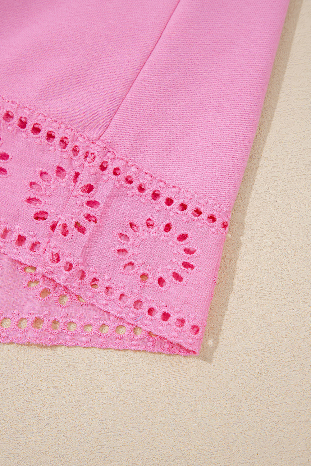 Flower Patchwork Embroidered Patchwork Snap Buttons Pullover Sweatshirt