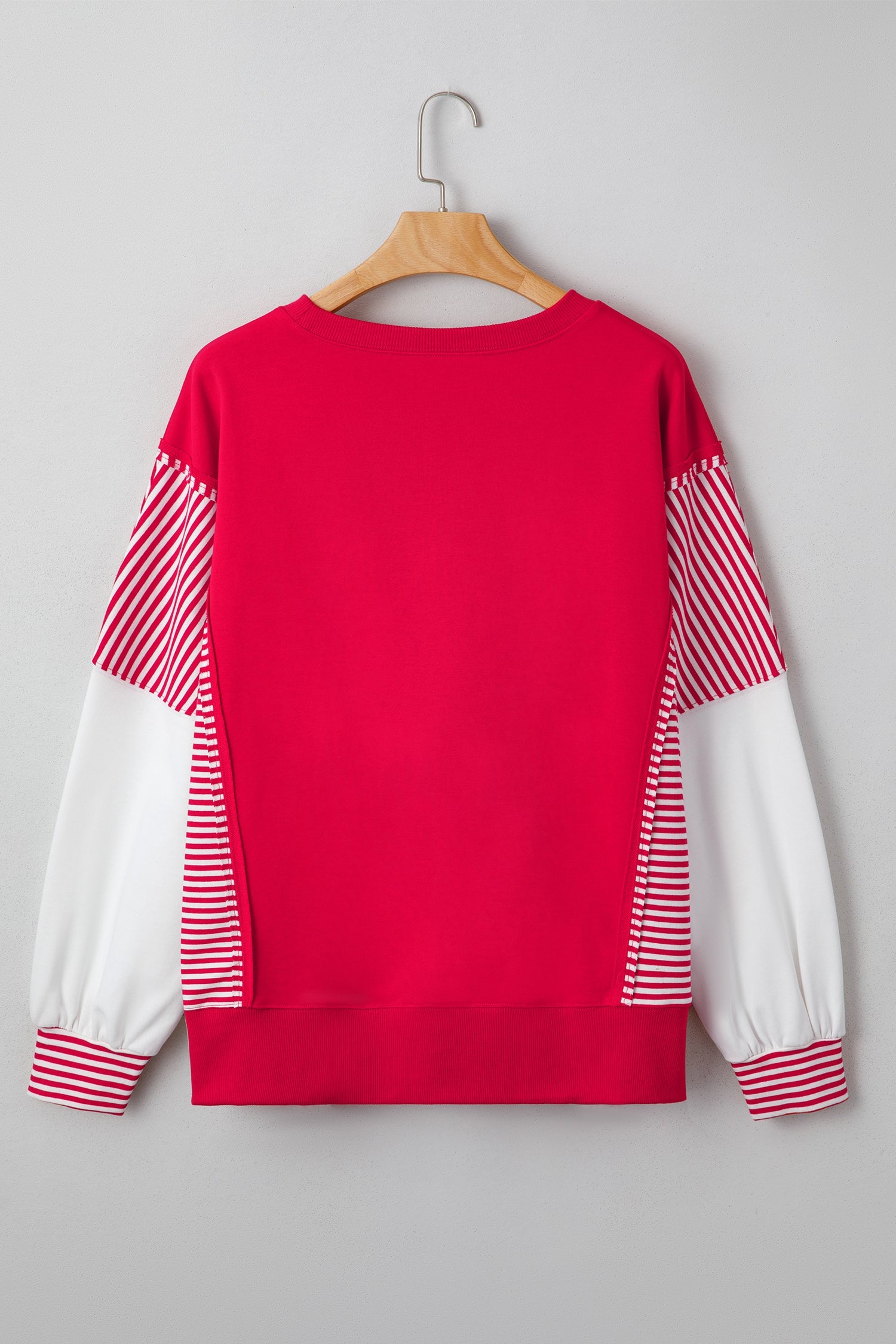 Striped Patchwork Sleeve Colorblock Sweatshirt