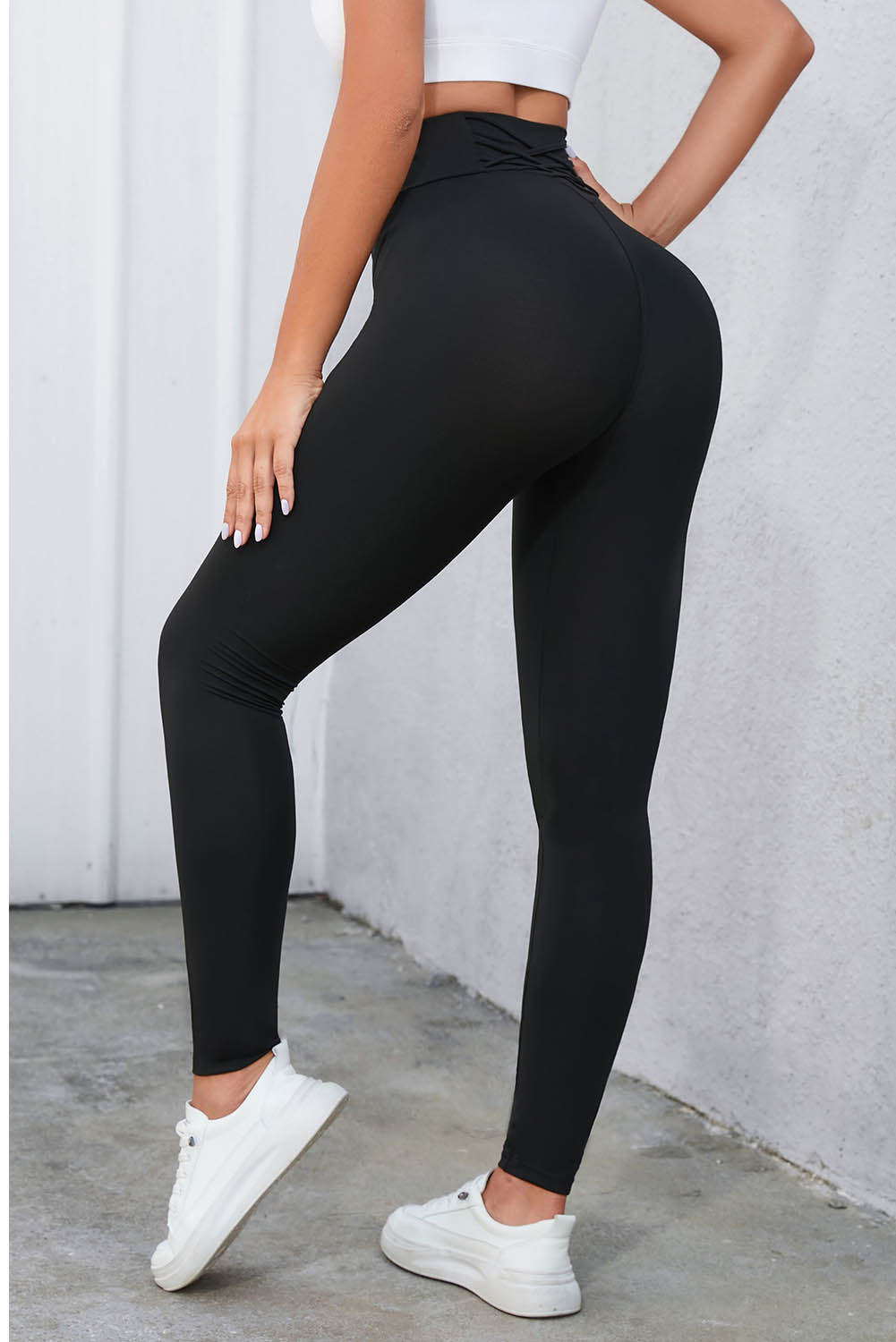 Women's Leggings with Tummy Control High-Rise Criss Cross