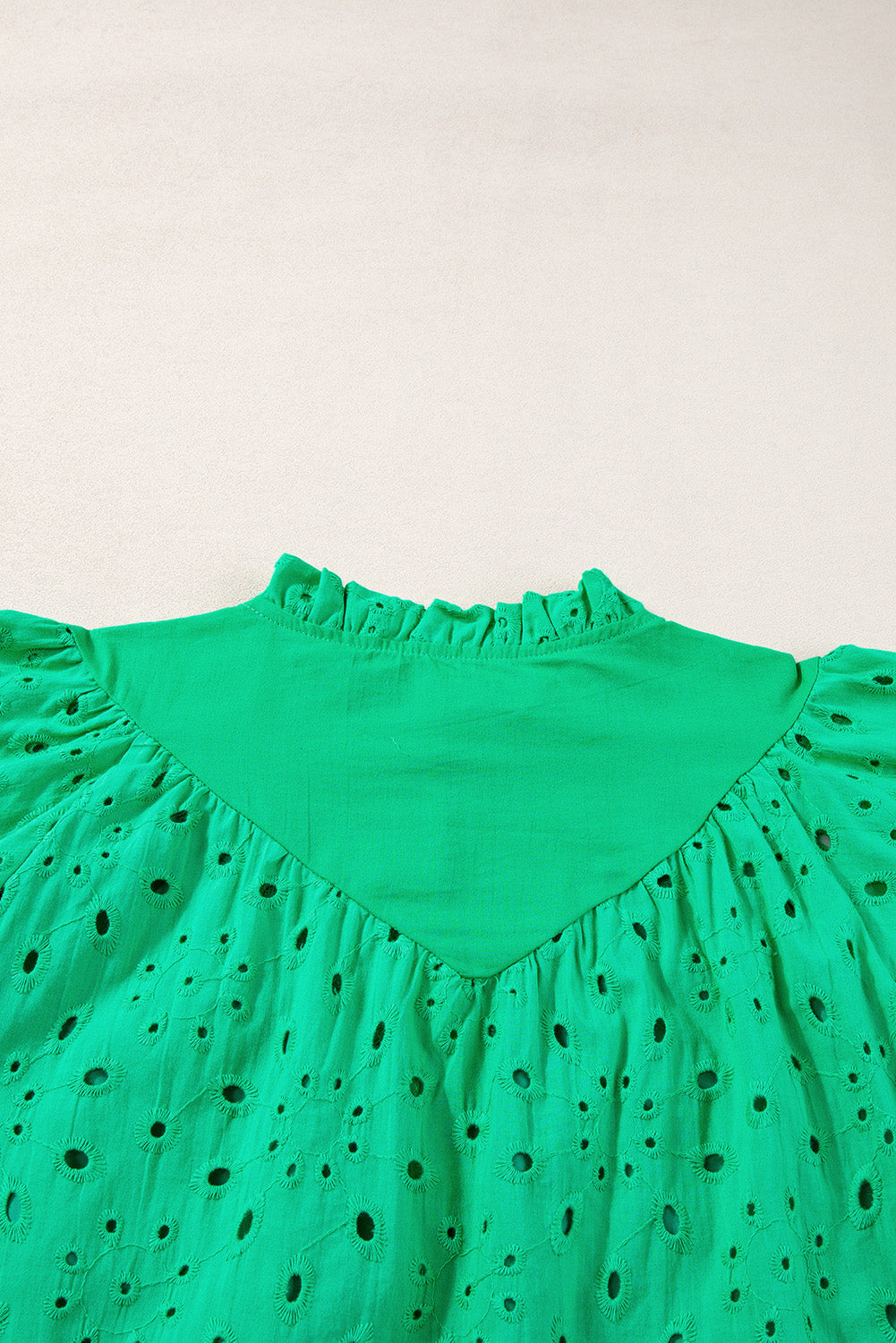 Women's Blouse with Hollow-out Balloon Sleeve