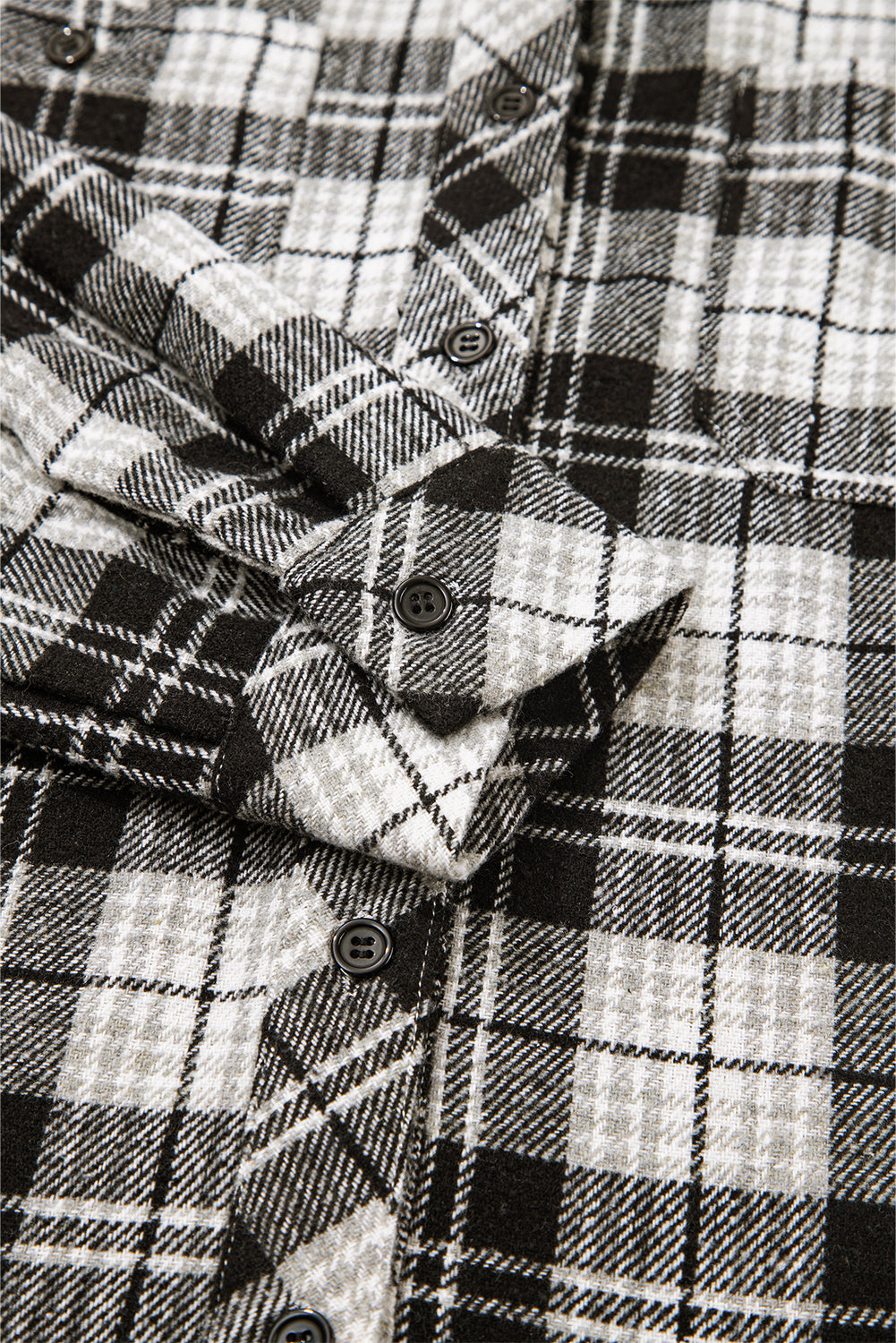 Chest Plaid Print Pockets Button-Front Shirt