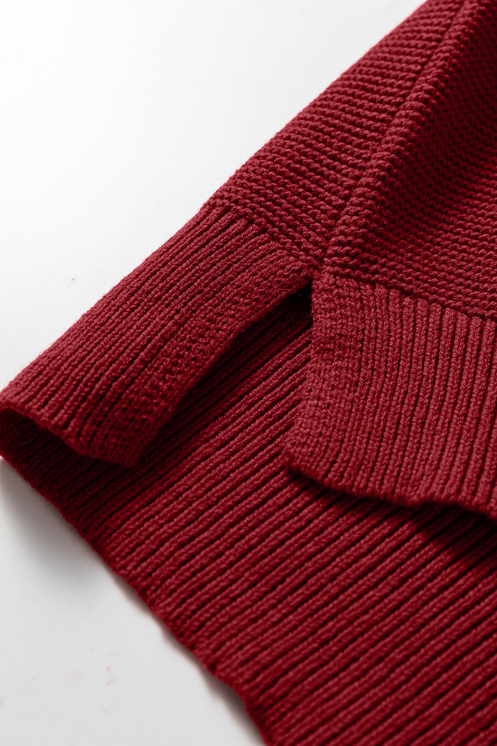 Seam Solid Front Drop-Shoulder Loose Knit Top Style