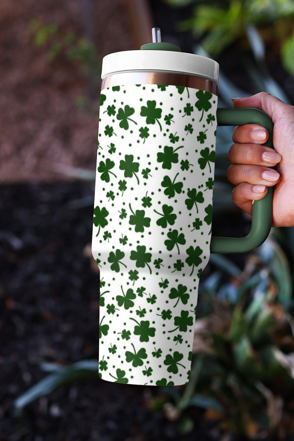 Thermos Clover Print Cup with Handle 40oz