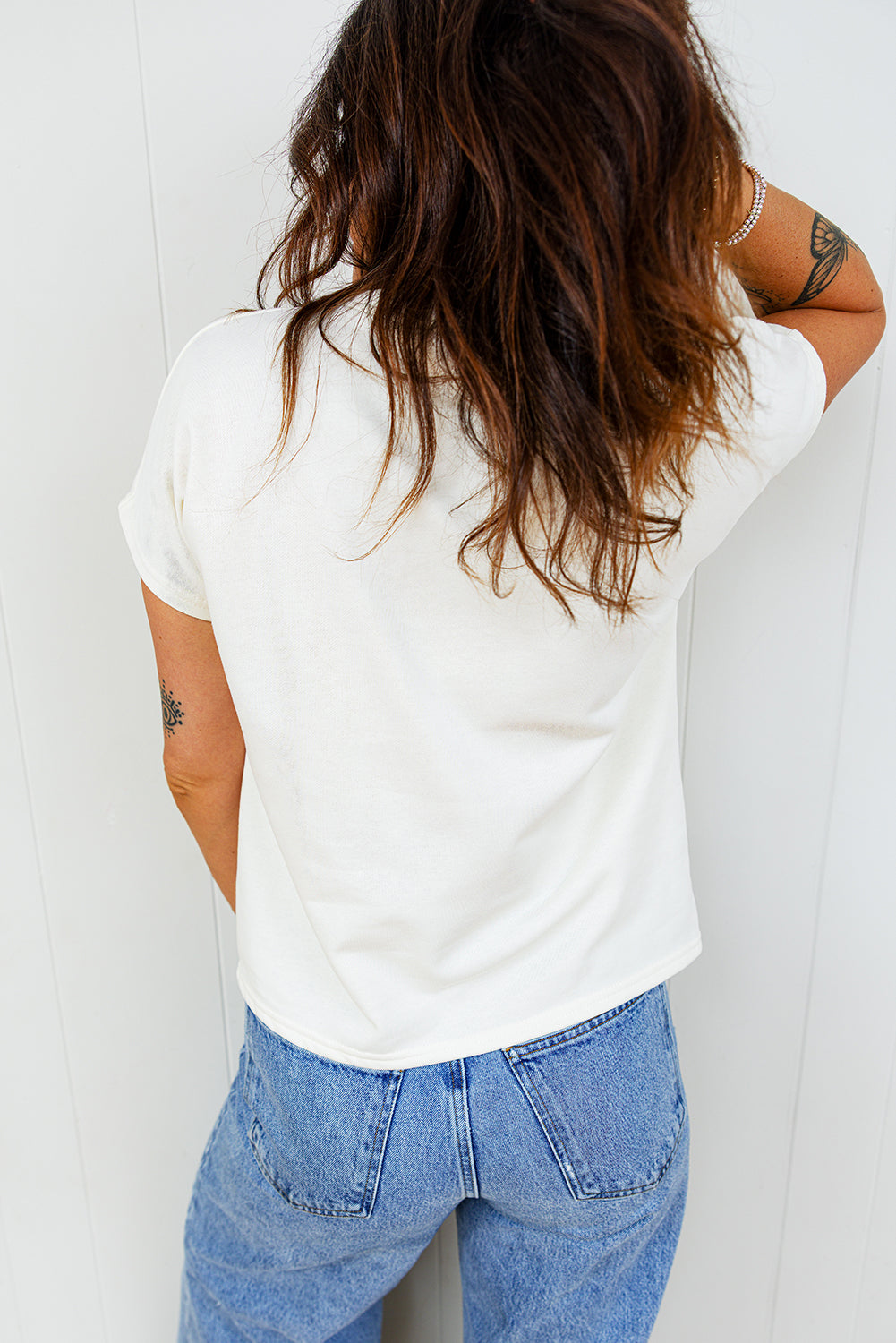 Embroidered Leopard Bow Cotton Round-Neck T Shirt