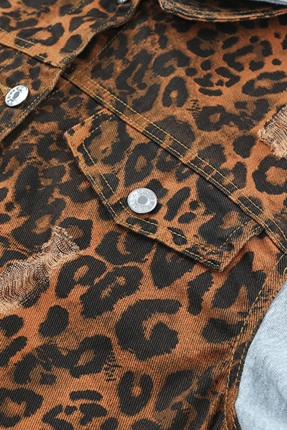 Women's Outfit with Denim Jacket Ripped Hooded
