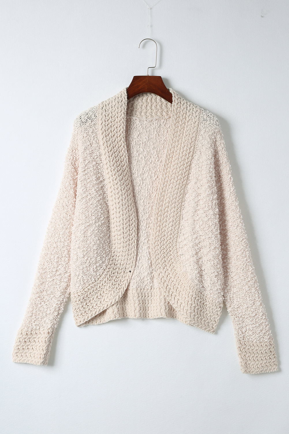 Cardigan for Women Open Front Popcorn Knitted