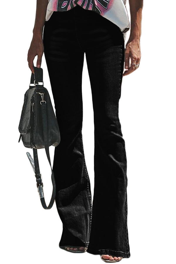 Jeans for Women Wash Vintage Black Wide-Leg