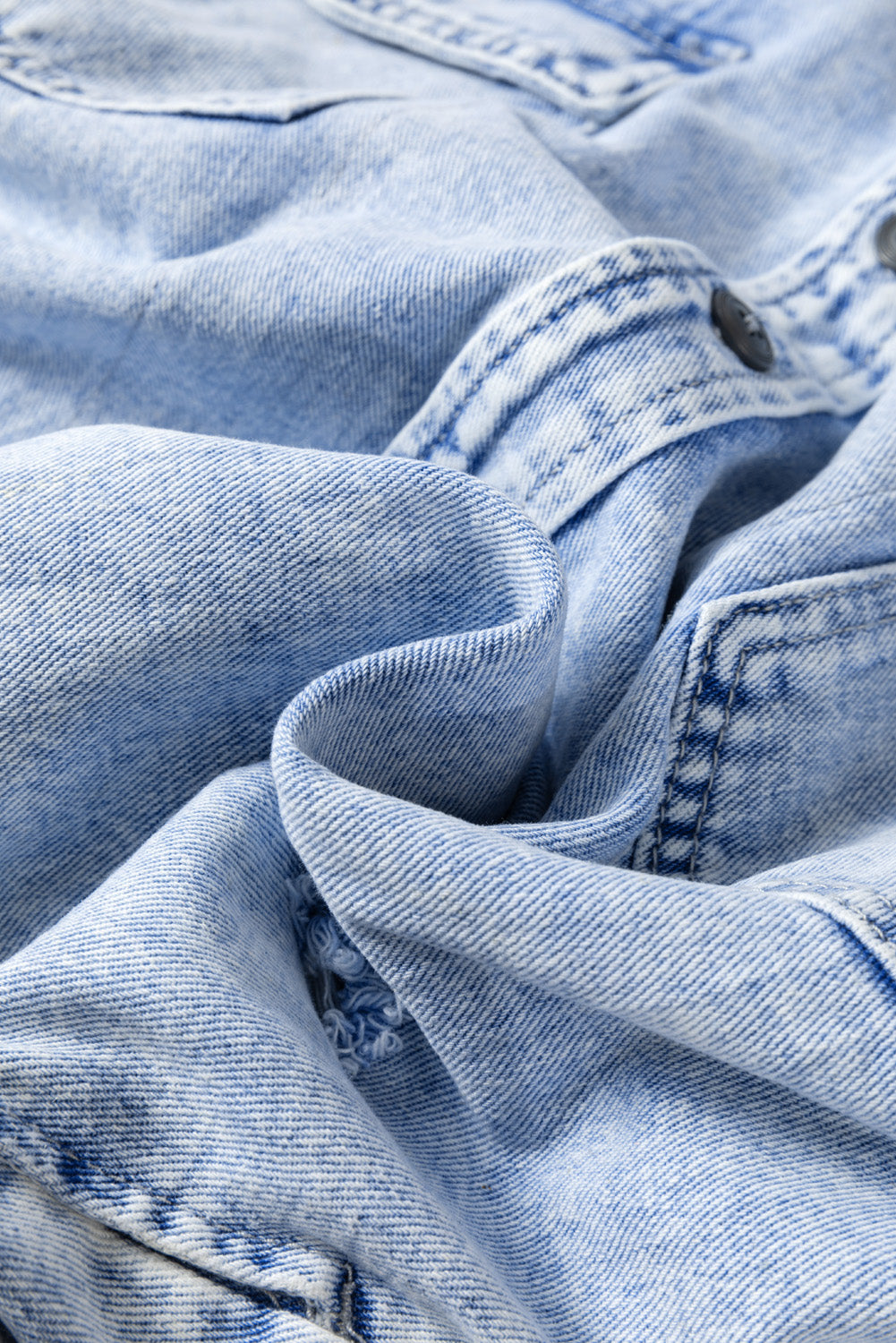 Relaxed-Fit Contrast Hooded Denim Jacket