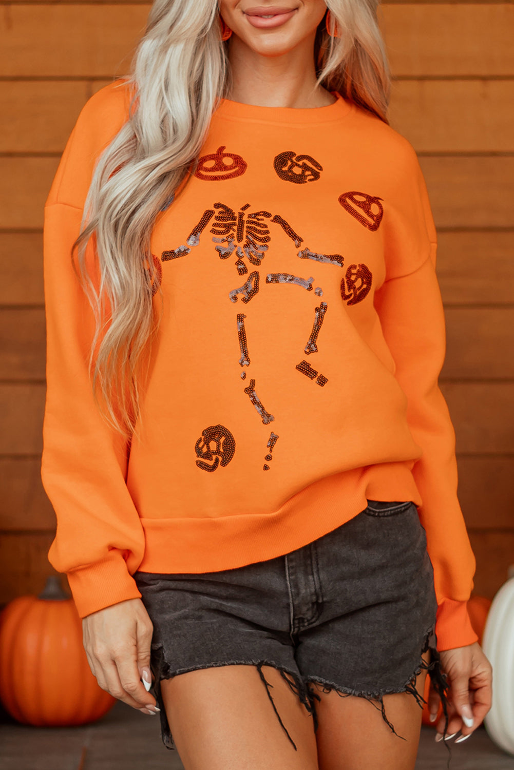 Dancing Critters Sequin Halloween Crewneck Sweatshirt