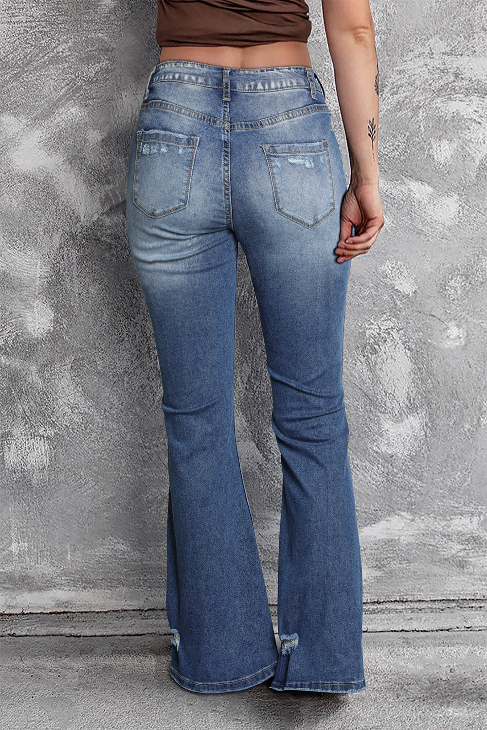 Women's Distressed Flare Jeans