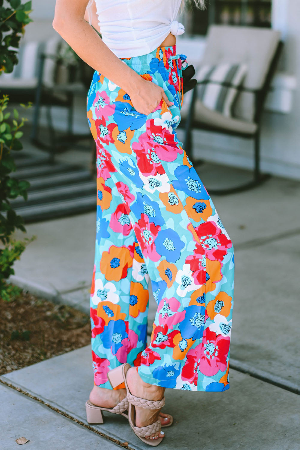 Women's Pants with Drawcord Wide Waistband