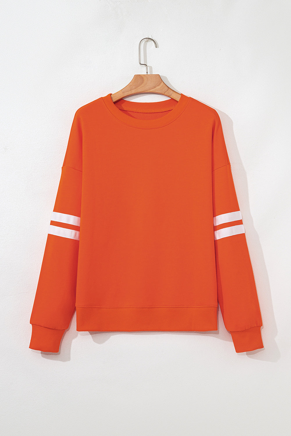 Detail Varsity Striped Drop-Shoulder Roomy Sweatshirt
