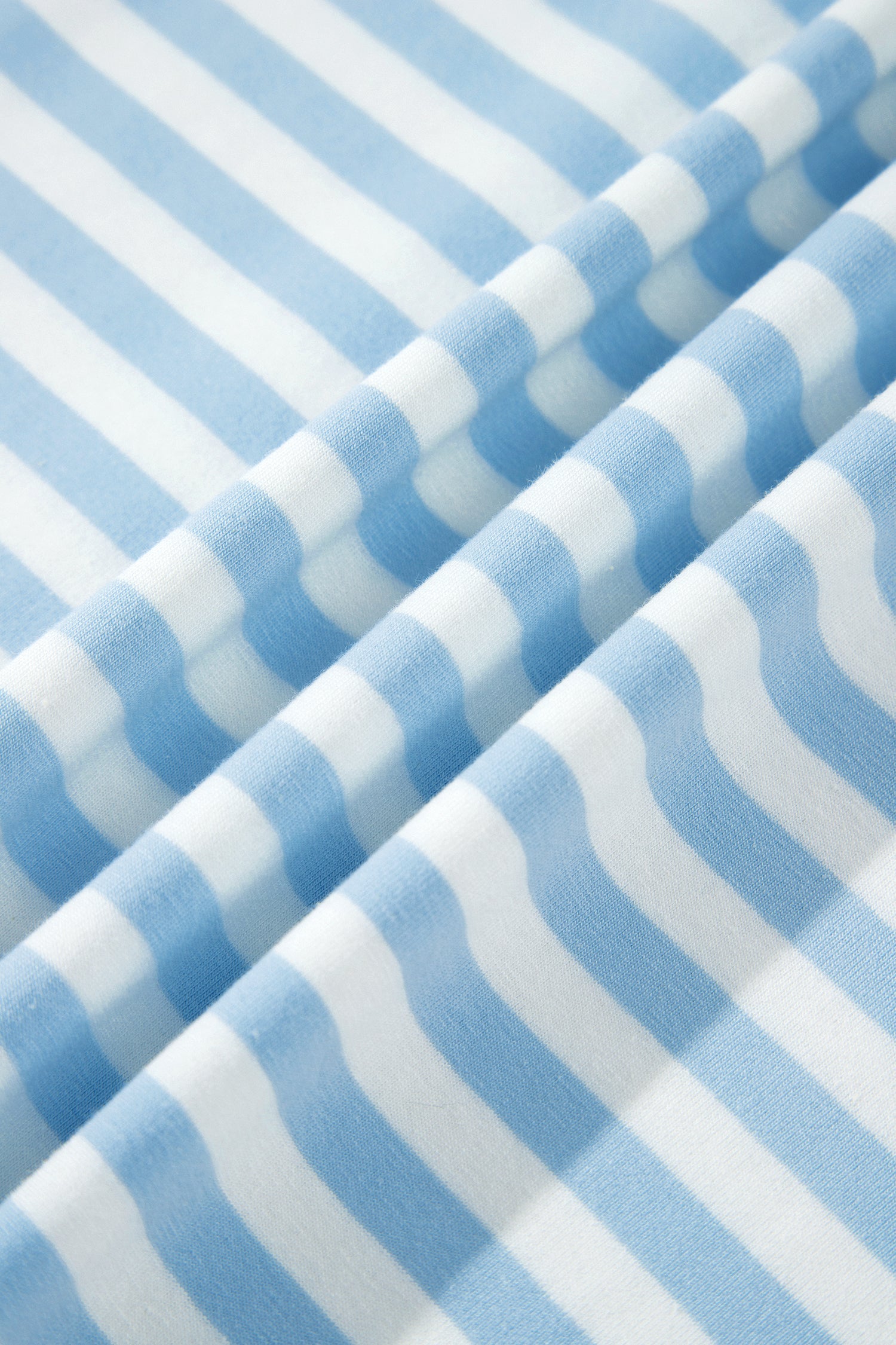 Cute Sky Blue Stripe Slim Tank Contrast Ruffle Mini Skort Set