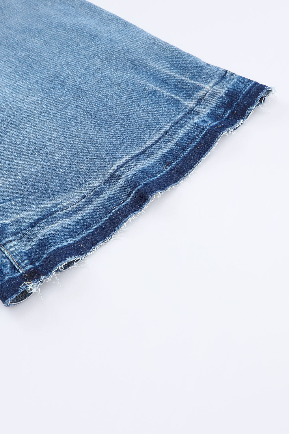 Women's High-Rise Button-Front Distressed Flared Jeans