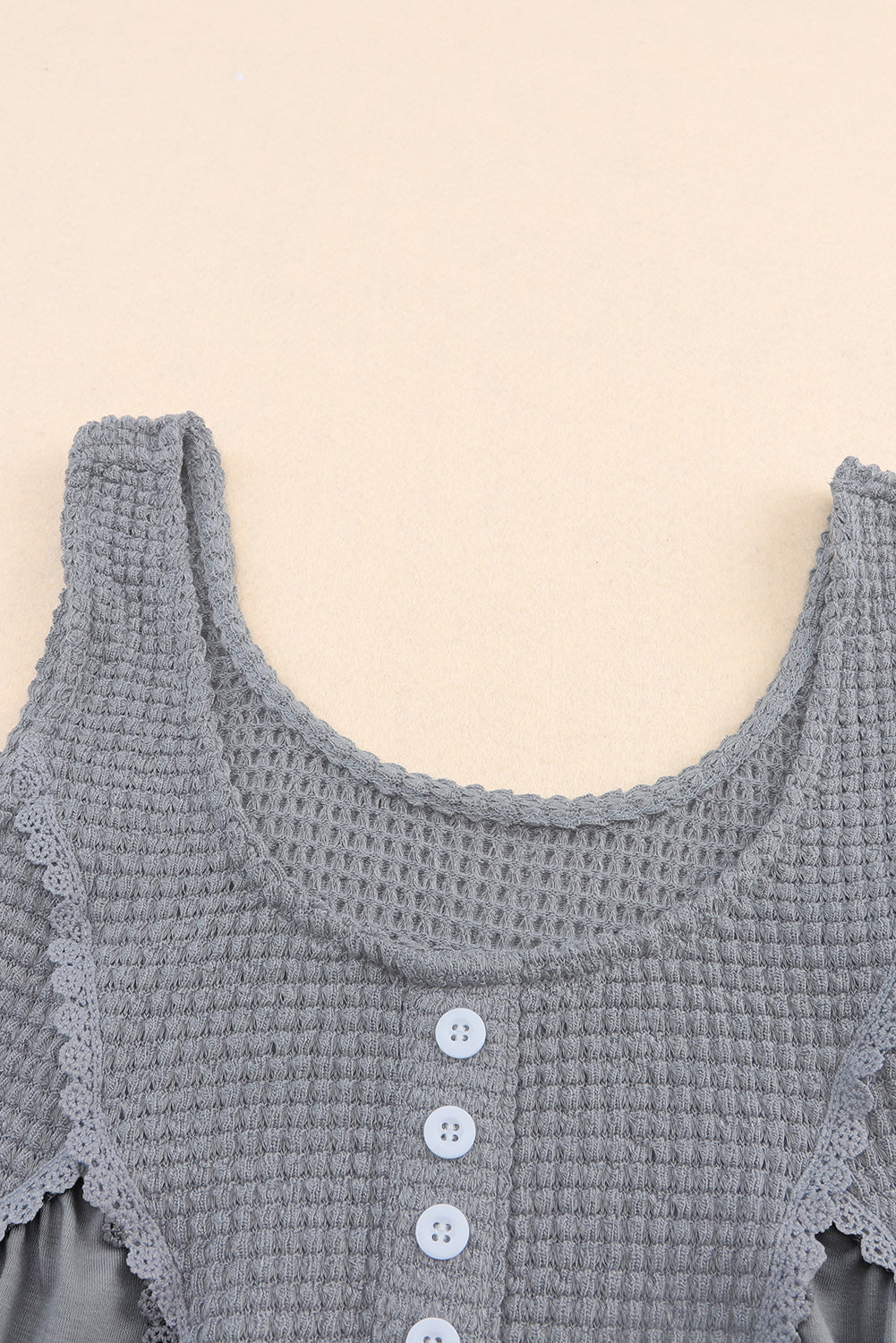 Débardeur babydoll à panneaux en tricot thermique