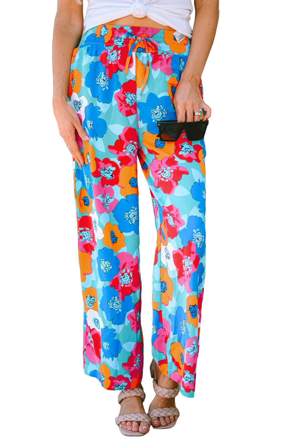 Women's Pants with Drawcord Wide Waistband