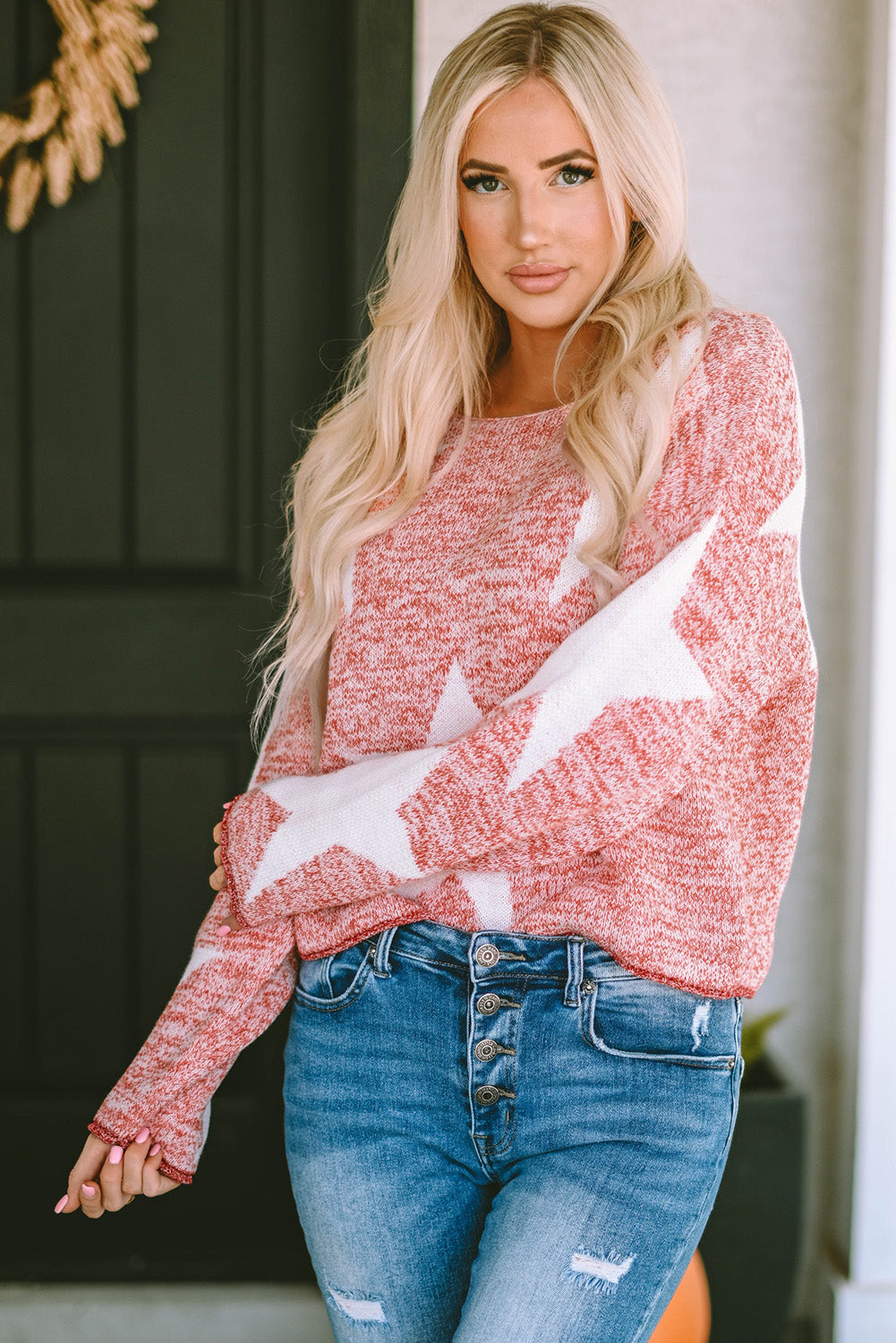 Women's Knit Sweater Featuring Big Star Spangled Everyday