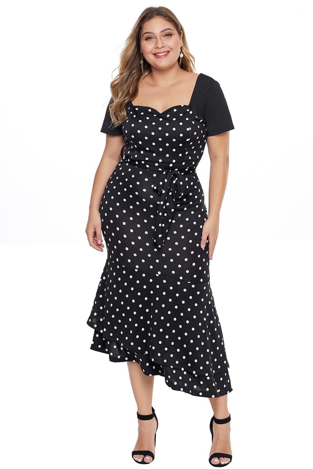 Dolly Flare Polka-Dot Dress