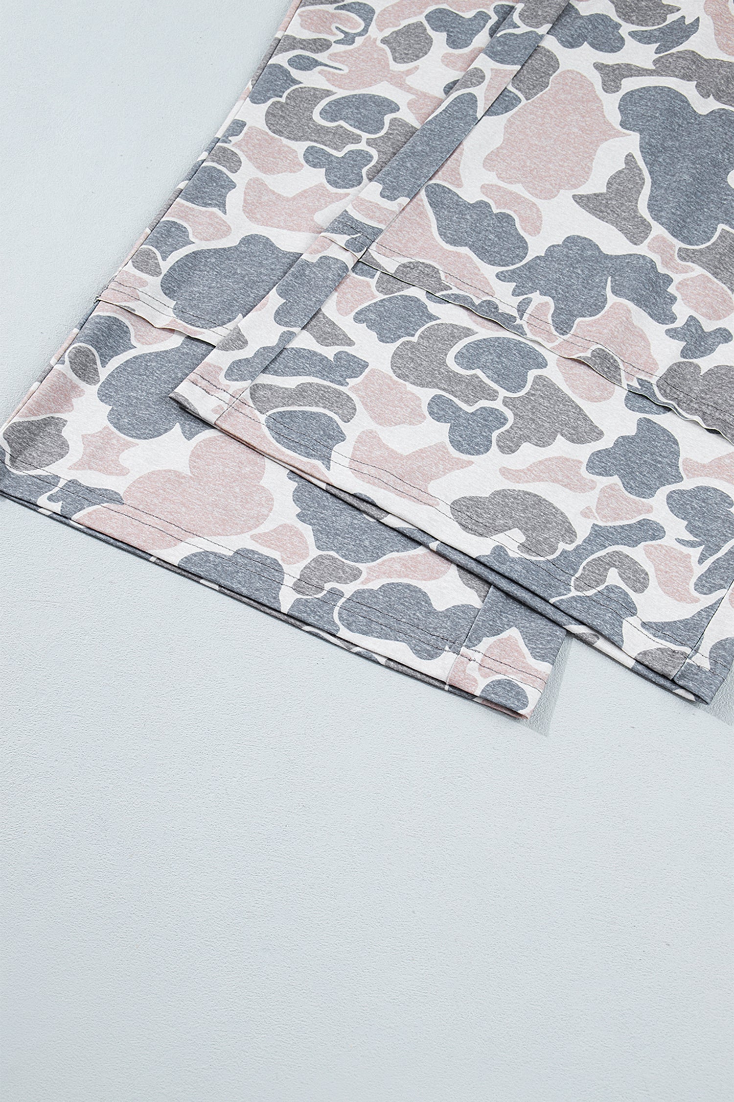 Ankle-Length Camouflage Print Plus Size Pants in Khaki