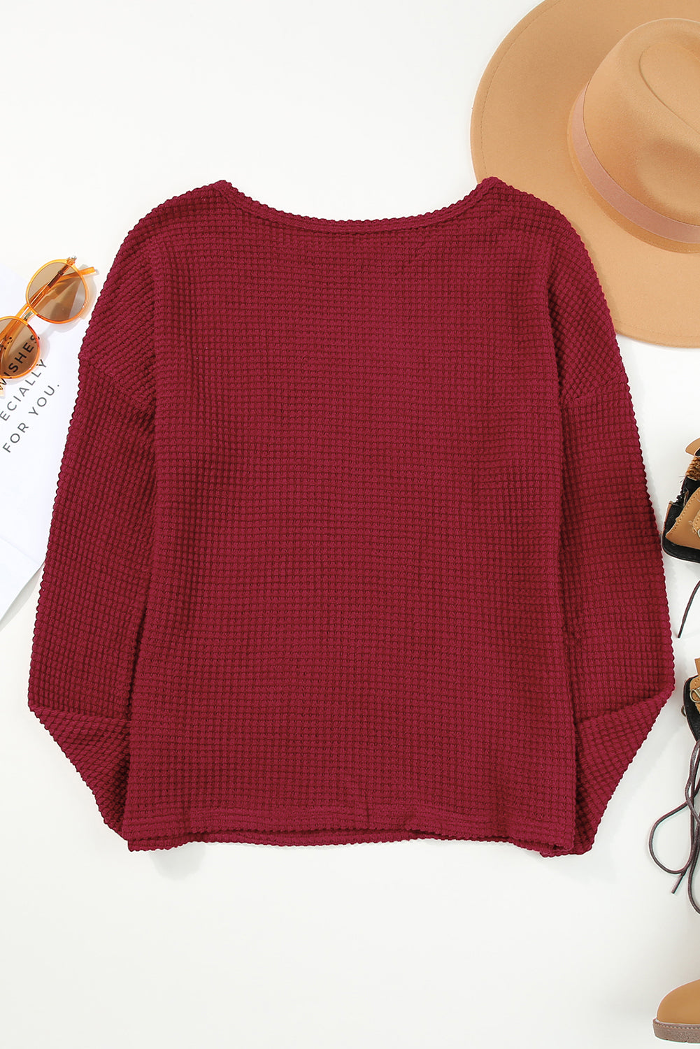 Women's Top Featuring Long-Sleeve Knitted Dropped-Shoulder