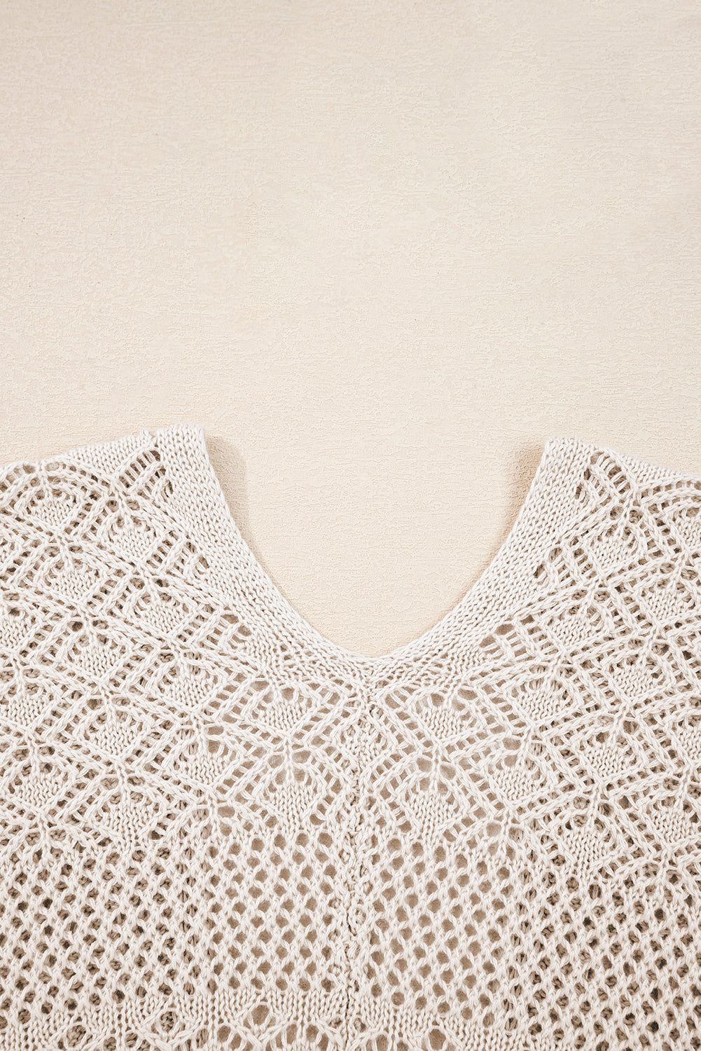 Mix Pattern Hollowed Knit Open-Front Cardigan