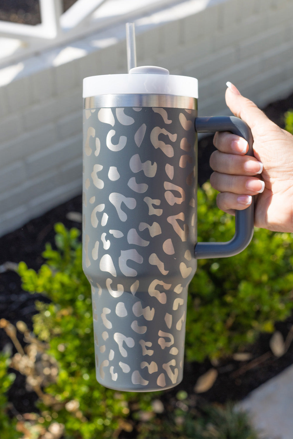 Stainless Leopard-Print 40OZ Steel Portable Cup with Handle