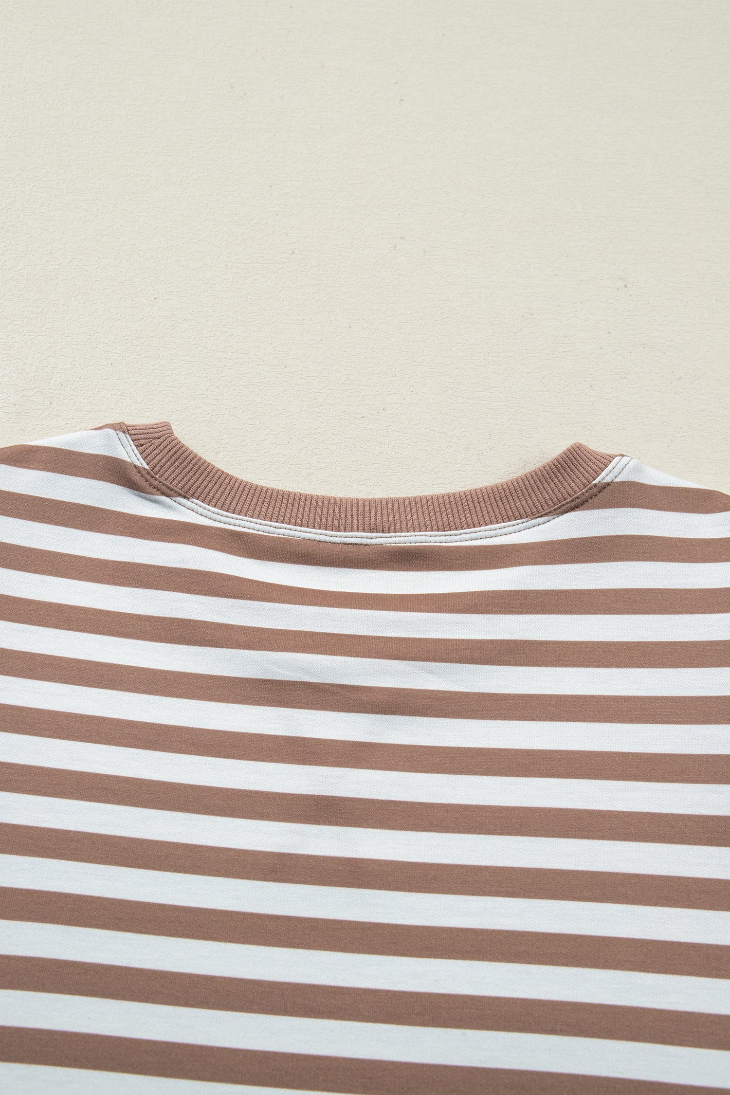Bubble Stripe Short Sleeve T Shirt in Khaki