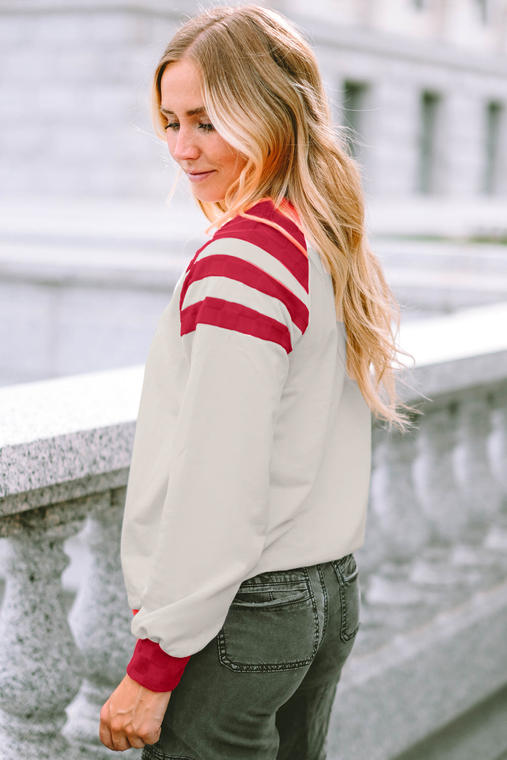Top for Women Raglan Long-Sleeve Color-Block