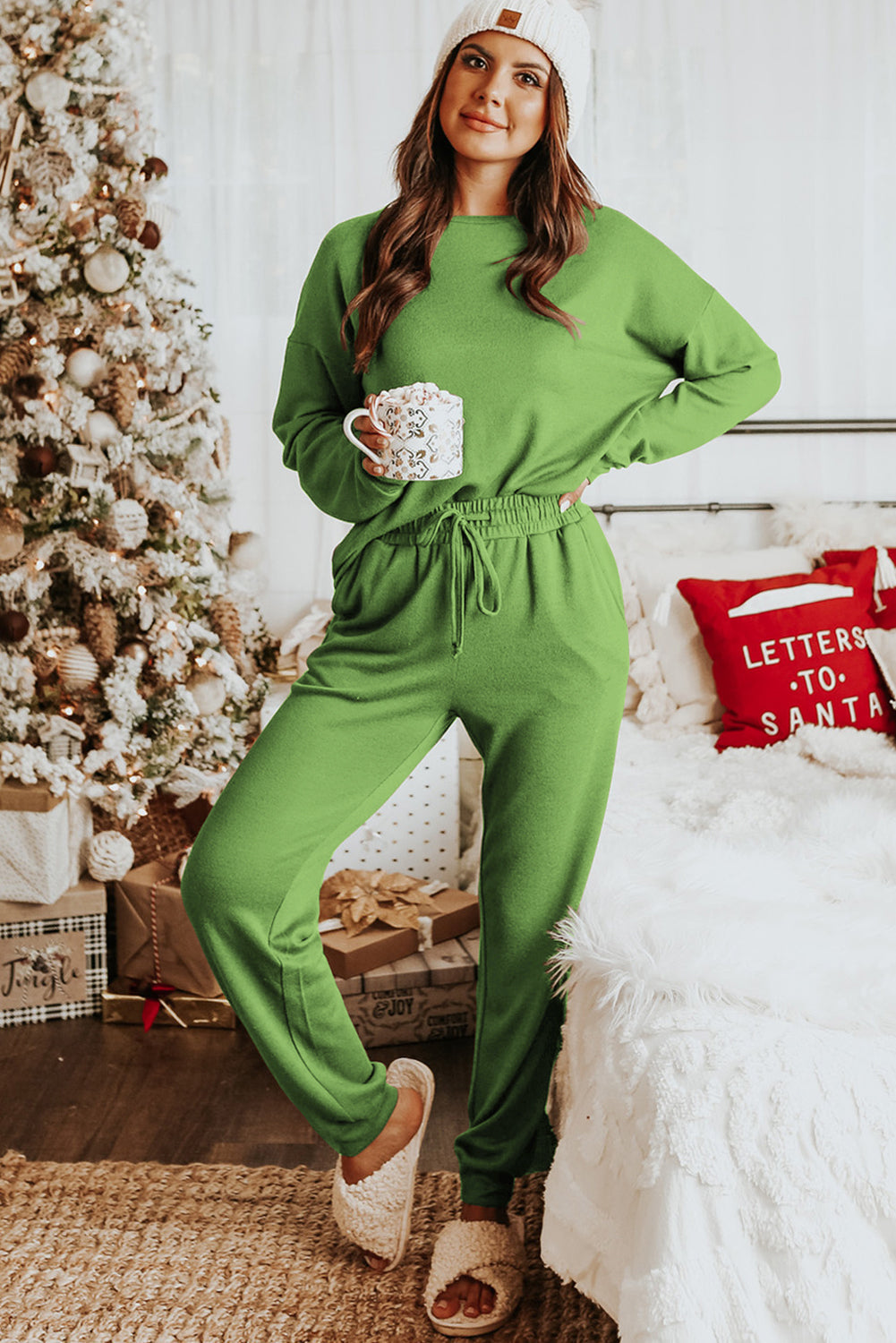 Pullover and Long-Sleeved and Jogger Pants Lounge Set