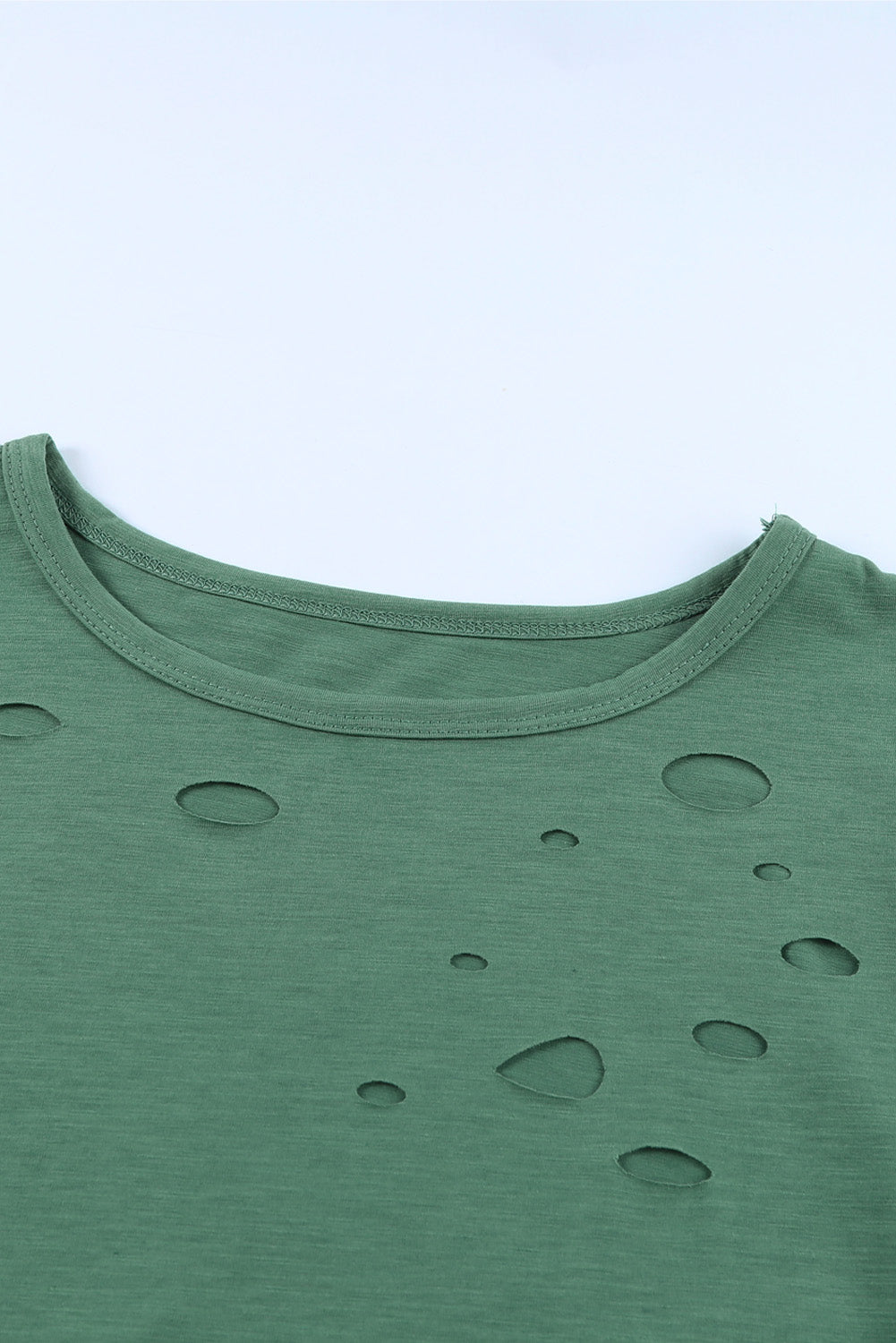 T-shirt mixte en coton à col rond Green Holes