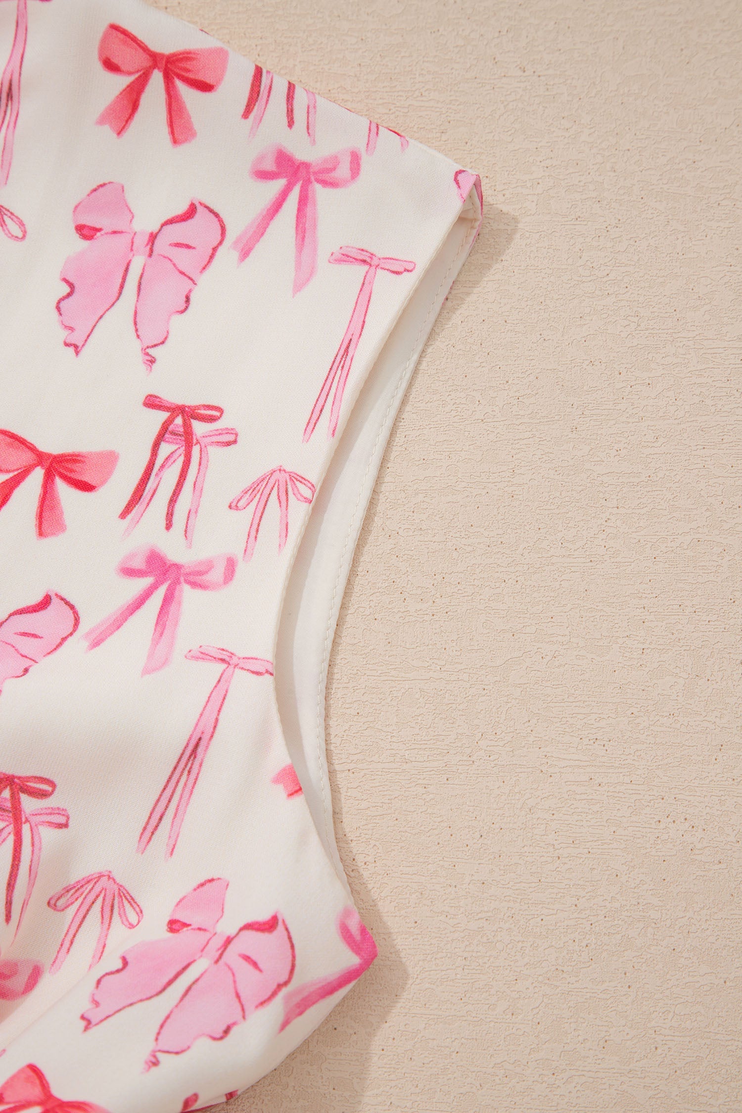 Full Waist Zip Cinched Sleeveless Bow Mini Dress in Pink