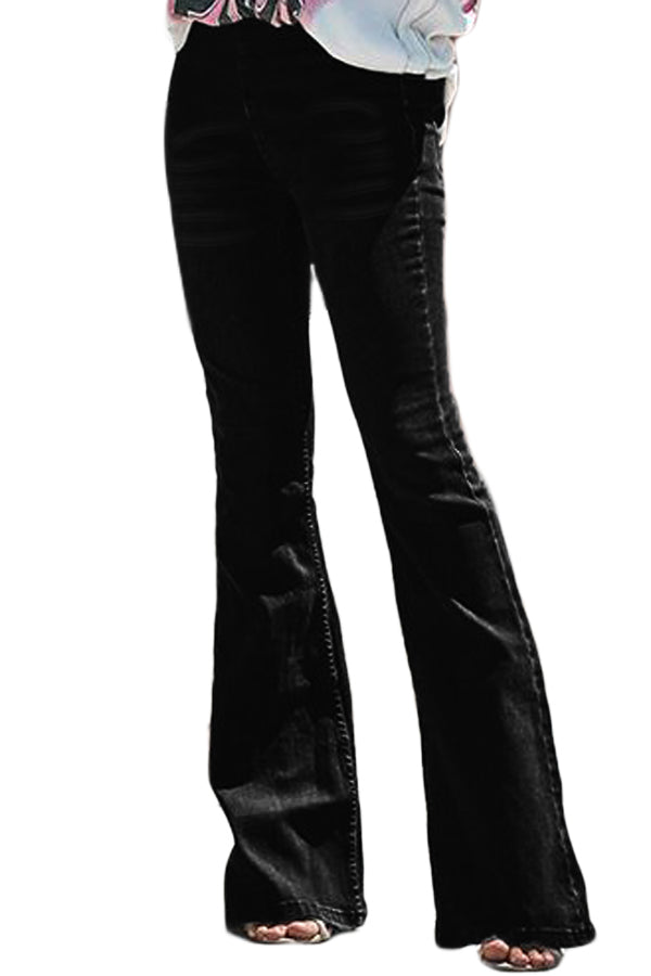 Jeans for Women Wash Vintage Black Wide-Leg
