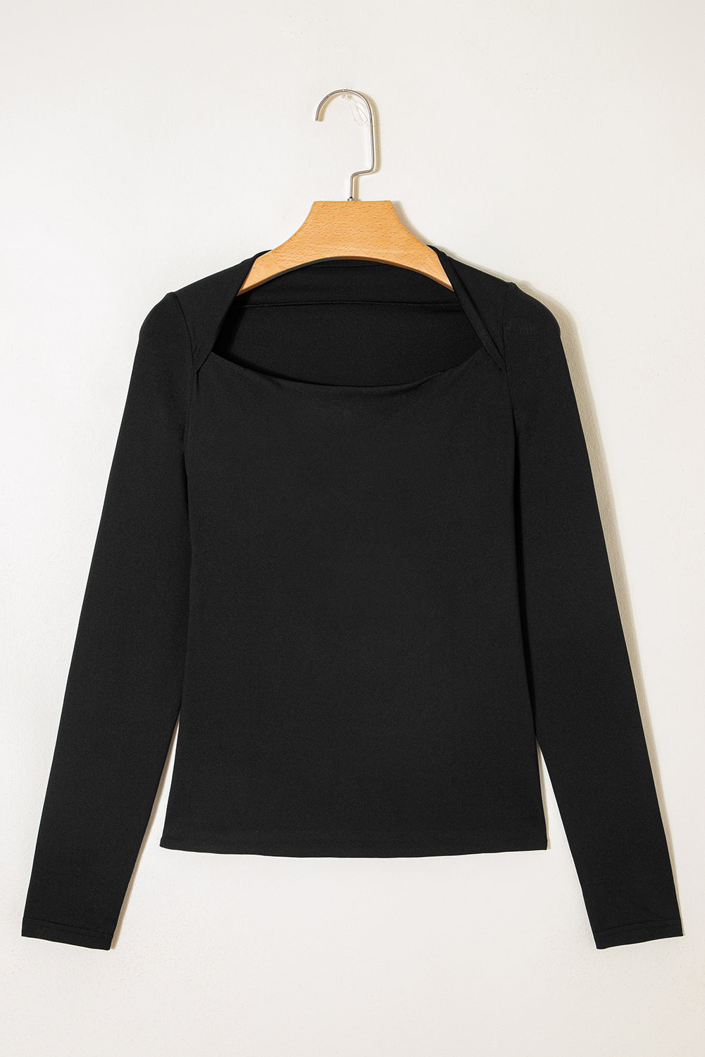 Crisscross Boat Neck Long-Sleeved Slim Top